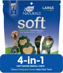 Ark Naturals Soft Brushless Toothpaste Large Dental Dog Treats, 18-oz bag