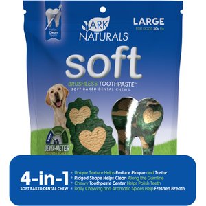 Ark Naturals Soft Brushless Toothpaste Large Dental Dog Treats, 18-oz bag