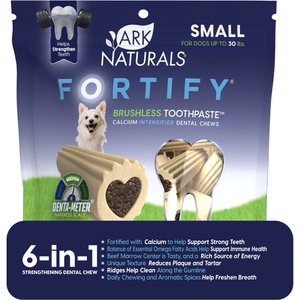 Ark Naturals Fortify Brushless Toothpaste Small Dental Dog Treats, 12-oz bag
