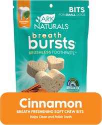 Ark Naturals Breath Bursts Cinnamon Bits Dental Dog Treats, 4-oz bag