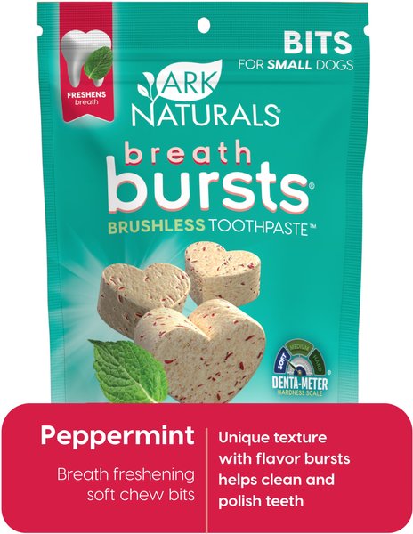 Ark Naturals Breath Bursts Peppermint Bits Dental Dog Treats, 4-oz bag slide 1 of 9