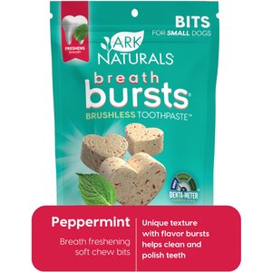 Ark Naturals Breath Bursts Peppermint Bits Dental Dog Treats, 4-oz bag