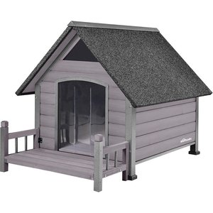 Aivituvin Strong Iron Frame Outdoor Dog House with Porch, Small, Gray