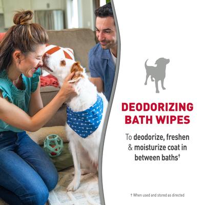 Show full view: Nature's Miracle Deodorizing Dog Bath Wipes, 2-Pack, 50 count, Sunkissed Breeze slide 3 of 12