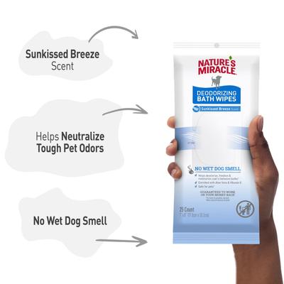 Show full view: Nature's Miracle Deodorizing Dog Bath Wipes, 2-Pack, 50 count, Sunkissed Breeze slide 6 of 12