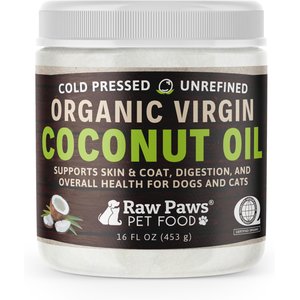 Raw Paws Organic Virgin Coconut Oil Dog & Cat Food Topper, 16-oz jar