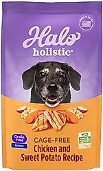Halo Holistic Complete Digestive Health Grain-Free Chicken & Sweet Potato Recipe Senior Dry Dog Food, 10-lb bag