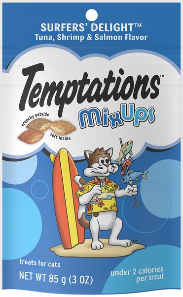 Temptations MixUps Surfers' Delight Flavor Soft & Crunchy Cat Treats, 3-oz bag slide 1 of 9