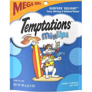 Temptations MixUps Surfers' Delight Flavor Soft & Crunchy Cat Treats, 6.3-oz bag