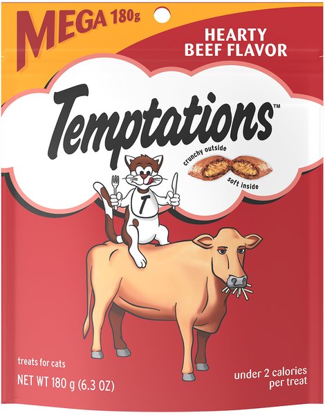 Temptations Classic Hearty Beef Flavor Soft & Crunchy Cat Treats, 6.3-oz bag slide 1 of 8