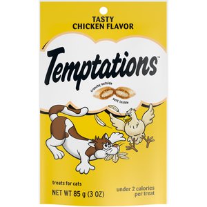 Temptations Classic Tasty Chicken Flavor Soft & Crunchy Cat Treats, 3-oz bag