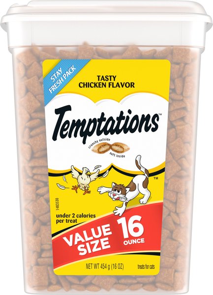 Temptations Classic Tasty Chicken Flavor Soft & Crunchy Cat Treats, 16-oz tub slide 1 of 9