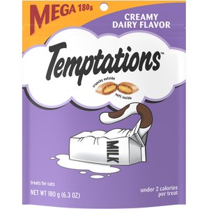 Temptations Classic Creamy Dairy Flavor Soft & Crunchy Cat Treats, 6.3-oz bag