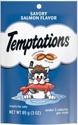Temptations Classic Savory Salmon Flavor Soft & Crunchy Cat Treats, 3-oz bag