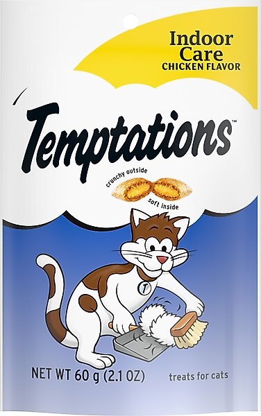 Temptations Indoor Care Chicken Flavor Soft & Crunchy Cat Treats, 2.1-oz bag slide 1 of 9