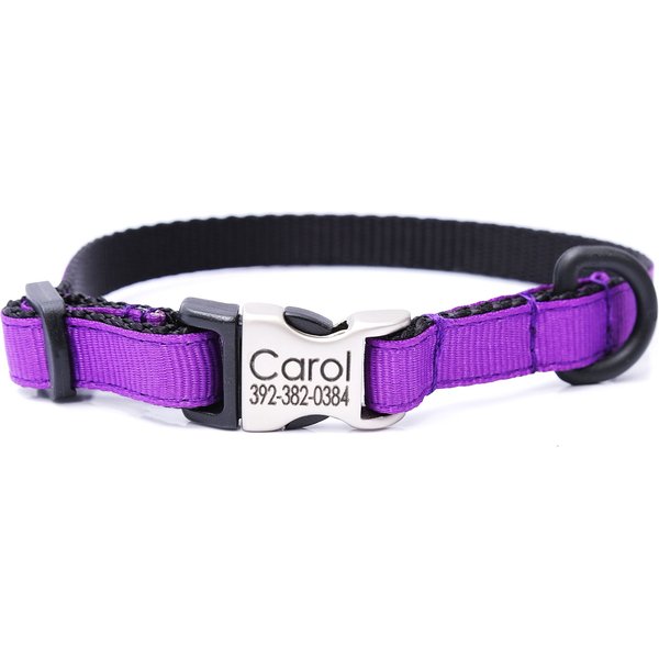 Mimi Green Engraved Buckle Ribbon Standard Cat & Dog Collar