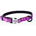 Mimi Green Mermaid Glitter Personalized Standard Cat & Dog Collar, Magenta, Small