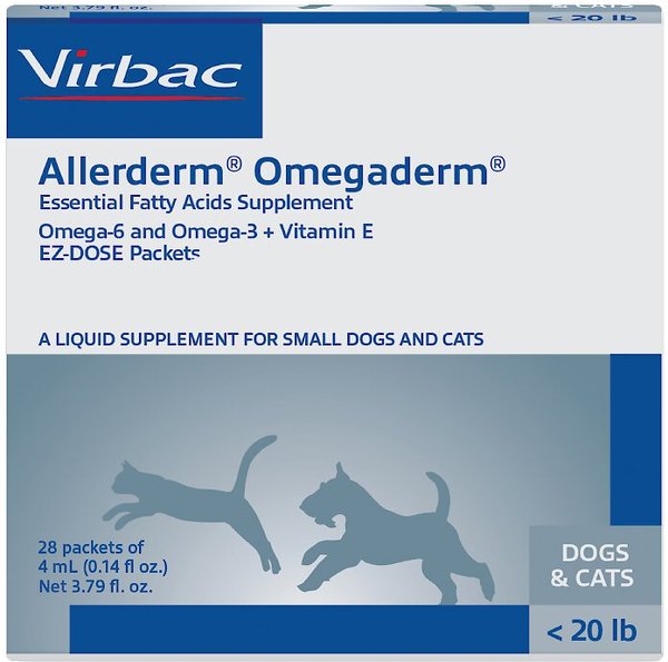 Virbac Allerderm Omegaderm Liquid Skin & Coat Supplement for Cats & Dogs, 28 count slide 1 of 2