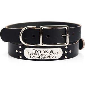 Dog collar clearance with riveted nameplate