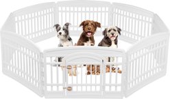 IRIS USA Exercise 8-Panel Dog Playpen, 24-in, White, Medium