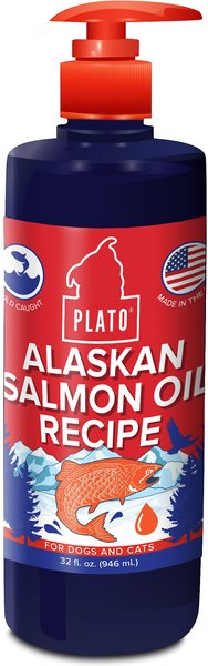 Plato Wild Alaskan Salmon Oil Dog & Cat Supplement, 32-oz bottle slide 1 of 5