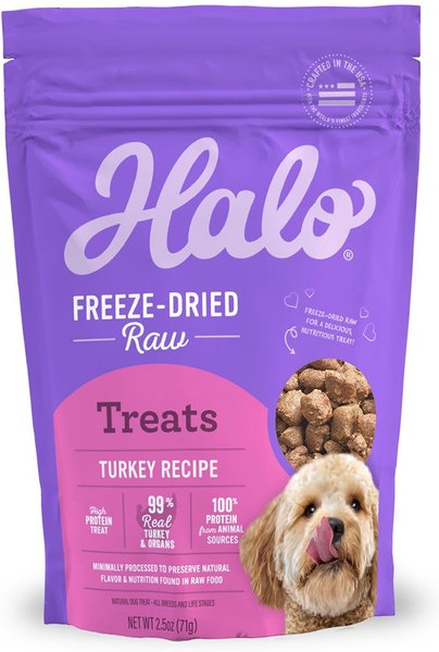 Halo Turkey Recipe Freeze-Dried Dog Treats, 2.5-oz bag slide 1 of 7