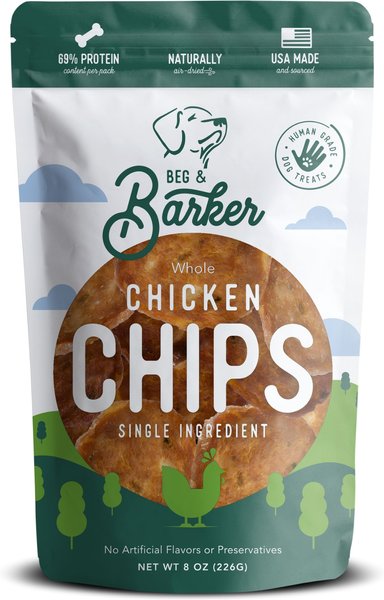Beg & Barker Whole Chicken Chips All Natural Single Ingredient Dog Treats, 8-oz bag slide 1 of 10