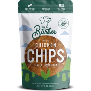 Beg & Barker Whole Chicken Chips All Natural Single Ingredient Dog Treats, 8-oz bag