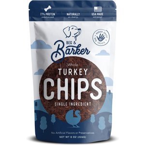 Beg & Barker Whole Turkey Chips All Natural Single Ingredient Dog Treats, 8-oz bag