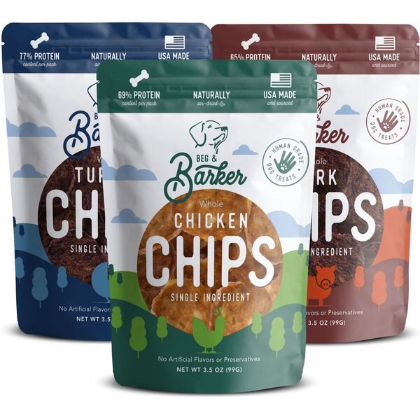 Beg & Barker Fowl Combo Whole Chicken & Turkey Chips Natural Single Ingredient Dog Treats