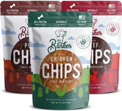 Beg & Barker The Farmhouse Favorites Variety Whole Chicken Pork & Beef Chips Natural Single Ingredient Dog Treats, 3.5-oz, case of 3