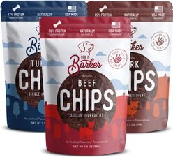 Beg & Barker The Countryside Collection Variety Whole Beef Turkey & Pork Chips Natural Single Ingredient Dog Treats, 3.5-oz, case of 3