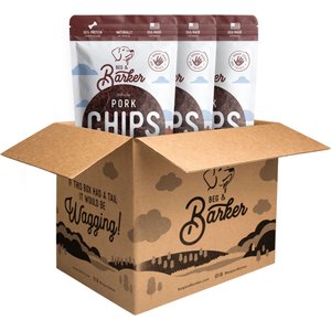 Beg & Barker Triple Whole Pork Chips Natural Single Ingredient Dog Treats, 8-oz bag, case of 3