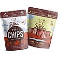 Beg & Barker Whole Pork Jerky Strip & Chips Natural Single Ingredient Dog Treats, 4-oz & 3.5-oz, case of 2
