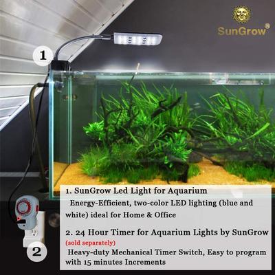 Show full view: SunGrow Freshwater Fish Tank Clip-On Aquarium LED Light Fixture slide 5 of 6