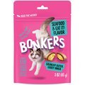 Bonkers Cat Pillows Seafood & Eat It! Flavored Crunchy Cat Treats, 3-oz bag, 1 count