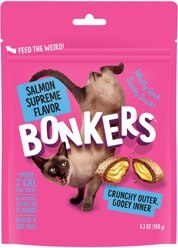 Bonkers Cat Pillows Salmon Supreme Flavored Crunchy Cat Treats, 6.3-oz bag, 1 count
