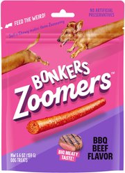 BONKERS Dog Zoomers Bbq Beef Flavored Soft & Chewy Dog Treats, 5.6-oz bag, 1 count