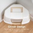 IRIS Hooded Corner Cat Litter Box with Front Door Flap & Scoop