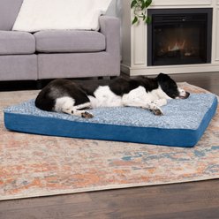 FurHaven Two-Tone Fur & Suede Deluxe Full Support Bolster Cat & Dog Bed with Removable Cover, Espresso, Large