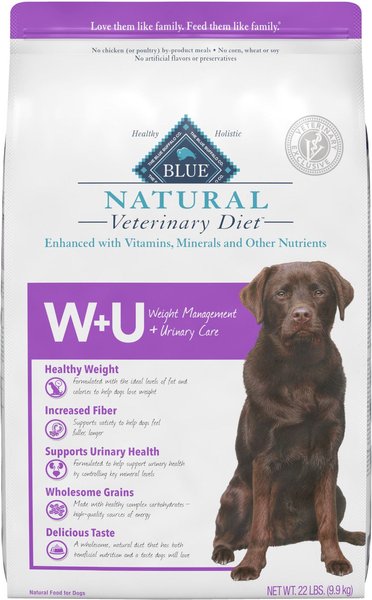Blue Buffalo Natural Veterinary Diet W+U Weight Management + Urinary Care Dry Dog Food, 22-lb bag slide 1 of 9