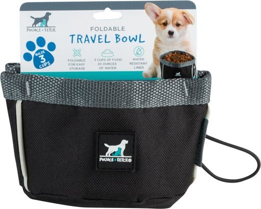 Pounce + Fetch Foldable Travel Dog & Cat Bowl, 3-cup