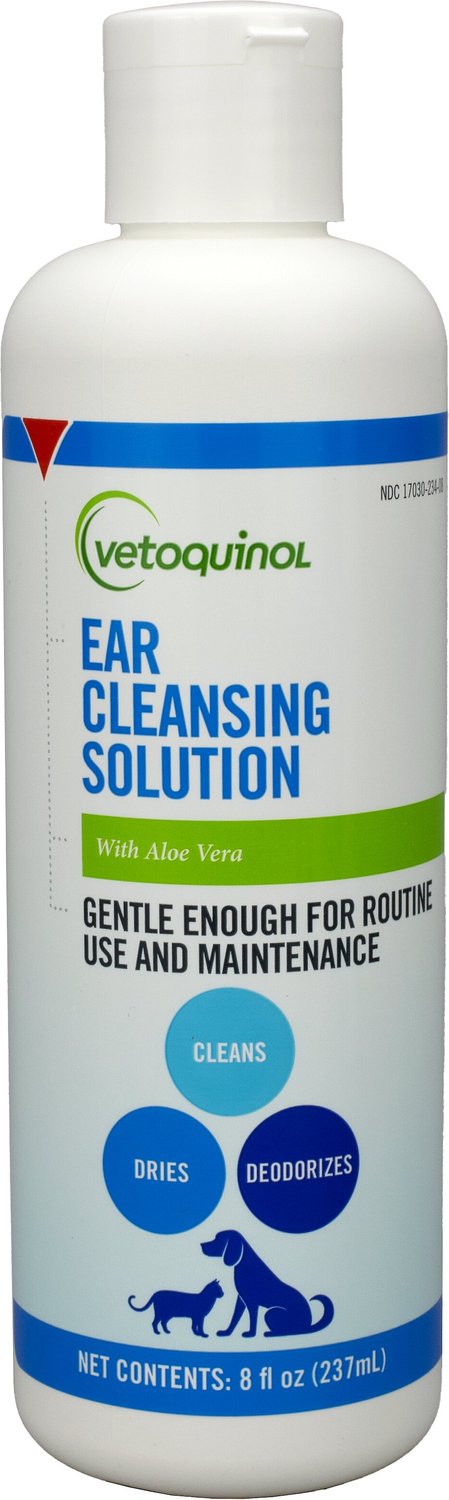 VETOQUINOL Ear Cleaning Solution for Dogs & Cats, 8-oz bottle - Chewy.com