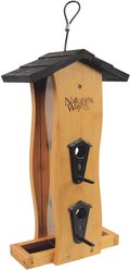 Natures Way Bird Products Vertical Wave Bird Feeder, Brown