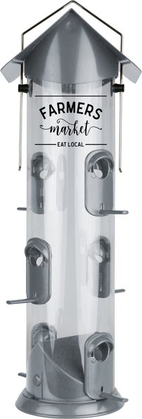 Nature's Way Bird Products Wide Deluxe Easy Clean Decorative Bird Feeder, Silver, 2.8-qt