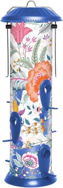 Natures Way Bird Products Fantasy Floral Easy Clean Bird Feeder, Blue, 2.8-qt