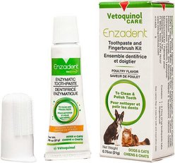 Vetoquinol Enzadent Enzymatic Poultry Flavor Dog & Cat Fingerbrush Dental Kit