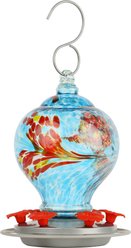 Natures Way Bird Products Artisan Gravity Hummingbird Feeder, 28-oz, Blue & Red