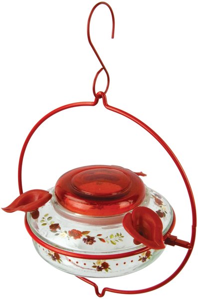 Natures Way Bird Products Decorative Glass Top-Fill Hummingbird Feeder, 13-oz