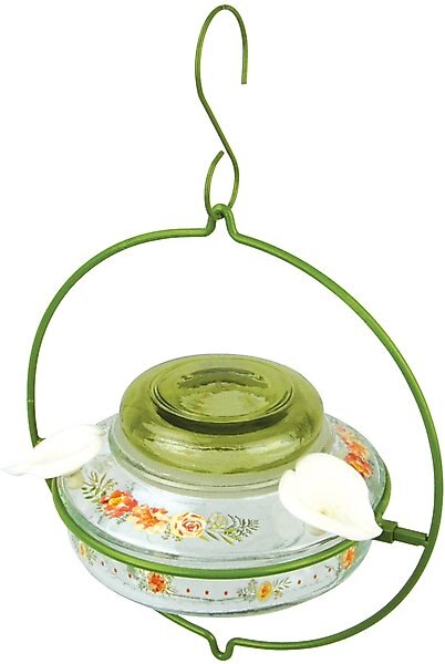Natures Way Bird Products Decorative Glass Top-Fill Hummingbird Feeder, 13-oz, Green slide 1 of 9